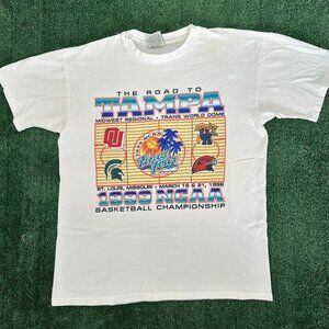 Vintage 90s NCAA Basketball Final Four 1999 T-Shirt Single Stitch White L